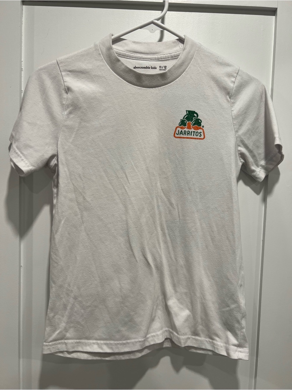 abercrombie kids White Tee with Jarritos Chest Logo